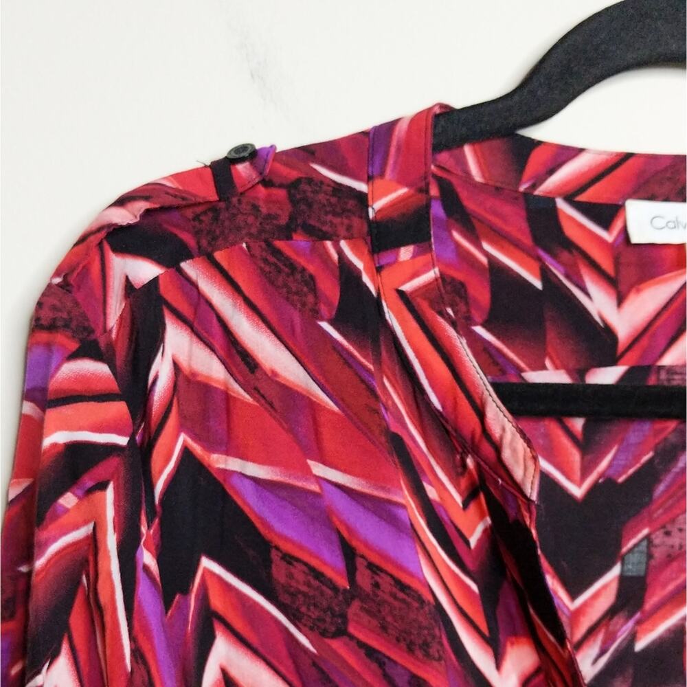 Calvin Klein Patterned Blouse - Size L - Euc - image 4
